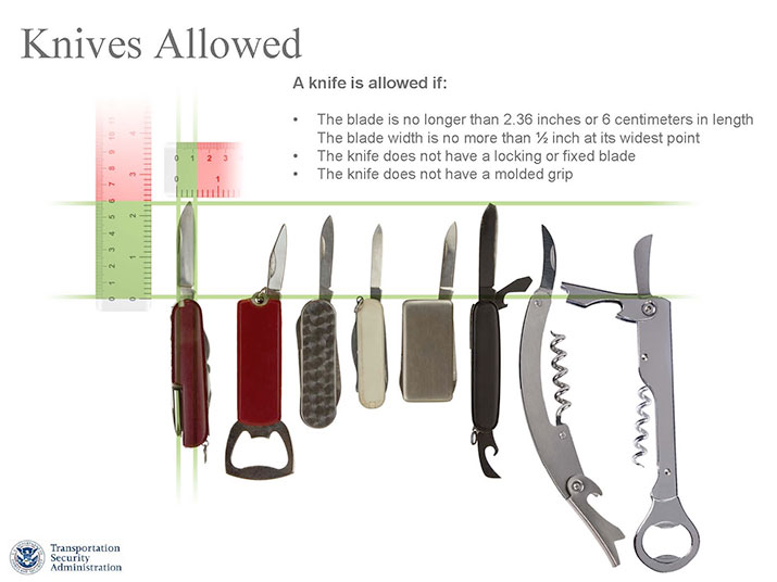 TSA Allows Passengers to Carry Knives